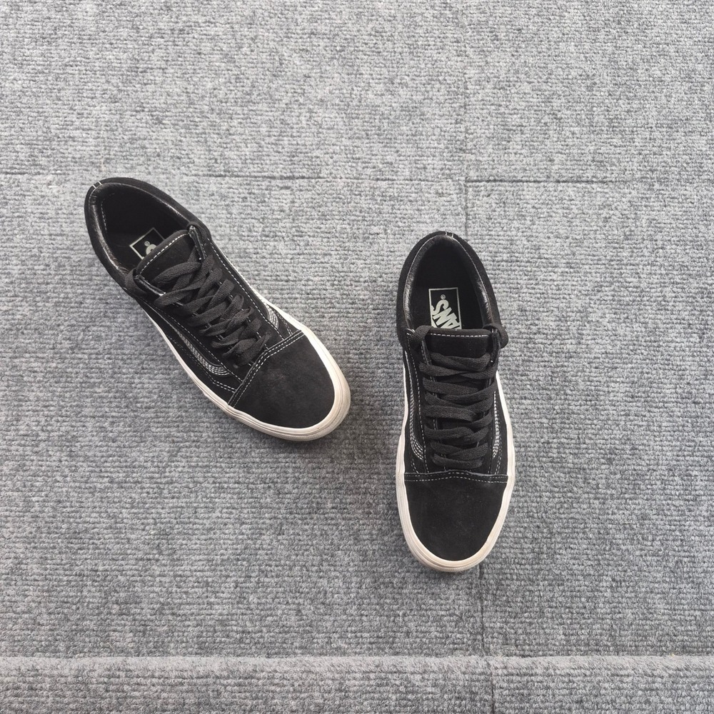 Vans Old Skool Black White Suede Water Repellent Skate Shoes Mens 6.5 Women 8